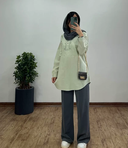 تونیک مانتویی گلدوزی فریناز 4