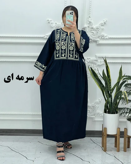 پیراهن ساحلی لینن طرح الهه 1398