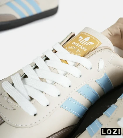 کفش کتانی مردانه و زنانه سامبا کرم آبی ADIDAS Samba مدل 7303