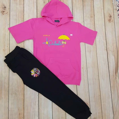 تیشرت کلاهدار با شلوار دخترانه بابونه