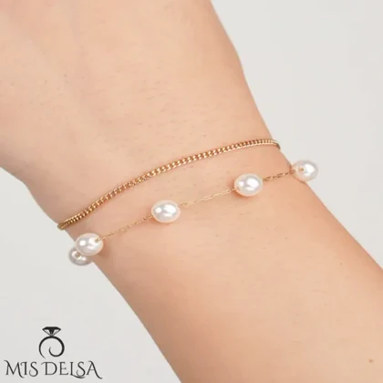 دستبند دولاین مرواریدی ژوپینگ