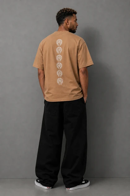 باکسی لش/ پارچه دورس دو نخ / نسکافه ای | تیشرت باکسی لش/ پارچه دورس دو نخ / نسکافه ای کد 7854