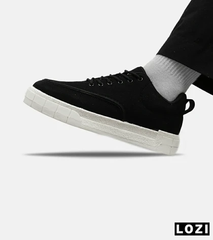 کتانی مردانه مشکی سفید PULL&BEAR
