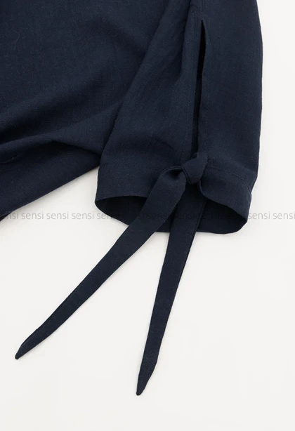 شومیز جلو پیج آستین بندی کد 1005460