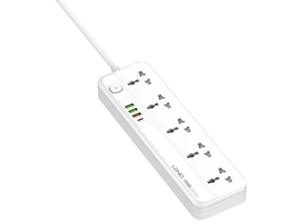 چند راهی برق 5 سوکت، 3 یو اس بی و 1 تایپ سی الدنیو LDNIO SC5415 Power Strip With USB Port