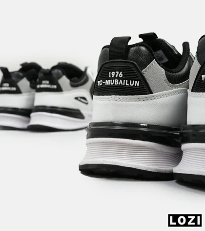 کفش کتانی مردانه سفید مشکی طوسی NEW BALANCE yg niubailun