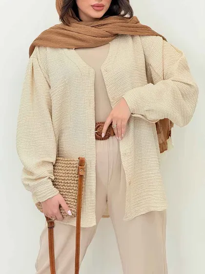 شومیز تک جیب پشت بندی