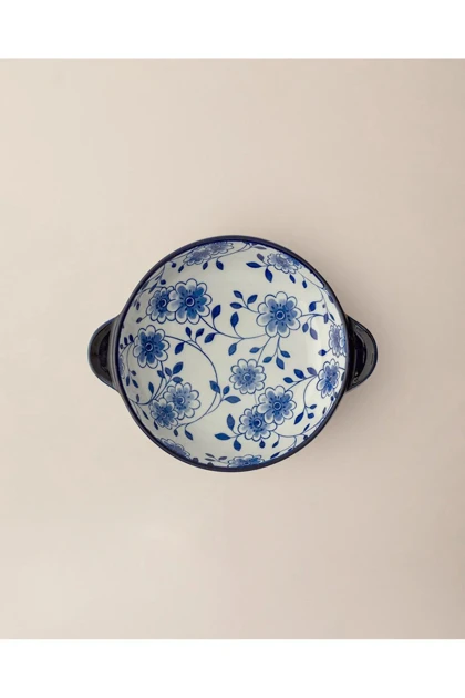 بشقاب سرو Madame Coco مدل Reve Bleu Seren Bone China - آبی/سفید