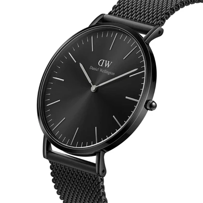 ساعت دنیل ولینگتون مردانه بند حصیری تمام مشکی DW-4696-G
