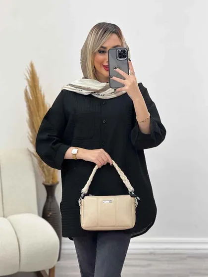 مانتو جلو بسته آستین پیله