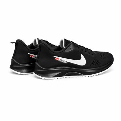 کفش کتانی بزرگ پا نایکی رانینگ زیره تزریق مشکی سفید Nike