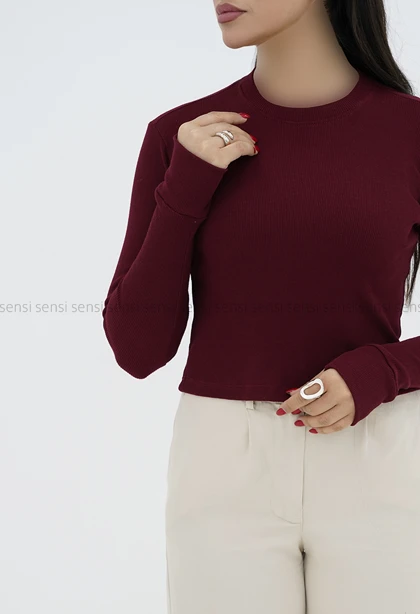 بلوز زنانه کبریتی کشی آستین فینگر دارقد44 کد1006825
