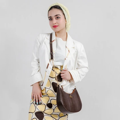 کیف دوشی زنانه چرم یلسان مدل دلسا کد 077-MRV