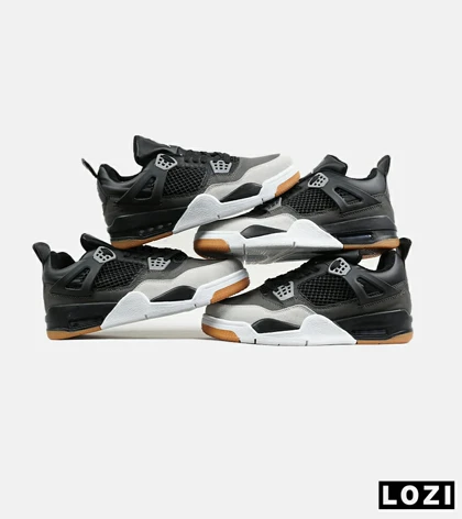 کتانی ساق‌دار بزرگ پا مشکی طوسی Nike air jordan 4 مدل 7381