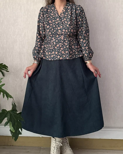 دامن مخمل کبریتی پینار