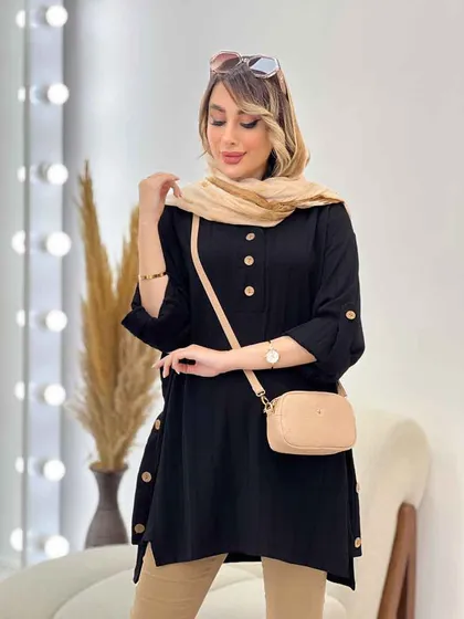 مانتو بغل سه دکمه الناز