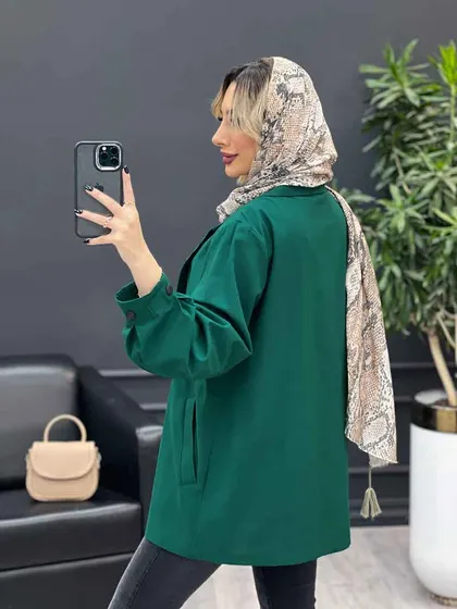 مانتو لینن سر آستین دکمه