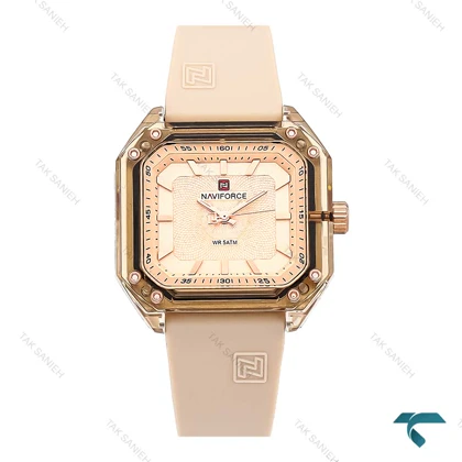 ساعت نیوی فورس NF7106 زنانه کرم NaviForce-6957-L