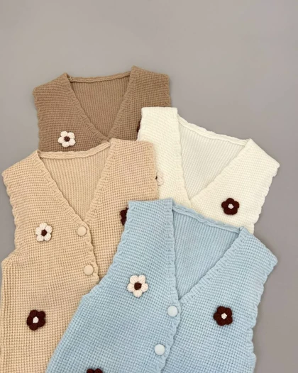 جلیقه بافت گل برجسته کد 4205