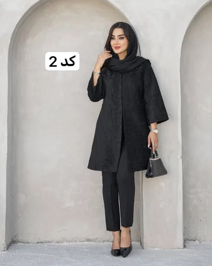 مانتو مدل مهشید کتیبه مخمل کد 2531