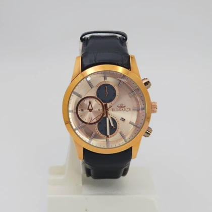 ساعت مچی مردانه الگانس Elegance با بند چرم و سبک 3موتوره