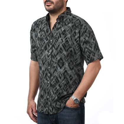 پیراهن آستین کوتاه طرح دار مردانه مدل 6112115