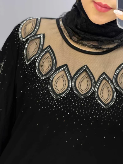 بلوز مجلسی یقه گرد آنویا کد 205637