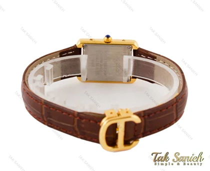 ساعت کارتیه تانک زنانه طلایی سایز کوچک Cartier-3520-S-L