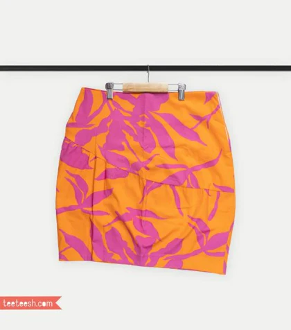 دامن نارنجی طرحدار