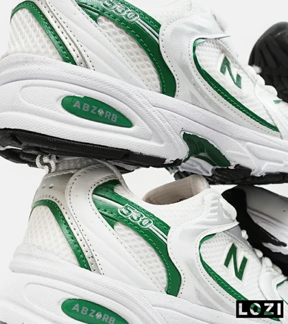 کفش کتانی مردانه و زنانه سفید سبز NEW BALANCE 530