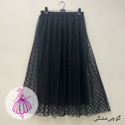 دامن توری طرح گوچی بلند در رنگبندی متنوع
