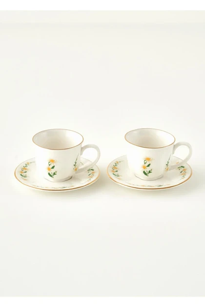 ست فنجان چای دو نفره Bella Maison مدل Daisy - کرم