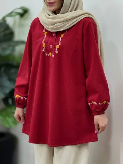 مانتو لینن گلدوزی سرنا