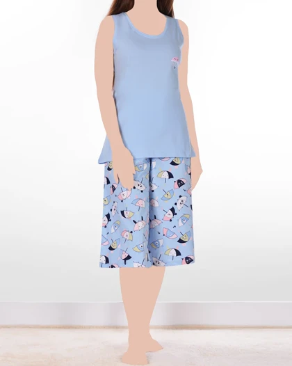 تاپ و شلوار برمودا باران زنانه