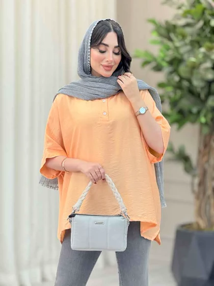 مانتو پانچ یقه دو دکمه