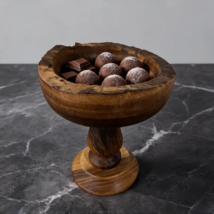 شکلات خوری لبه پوستی چوبی دست ساز