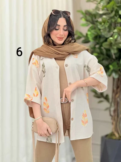 شومیز نچرال طرح دار