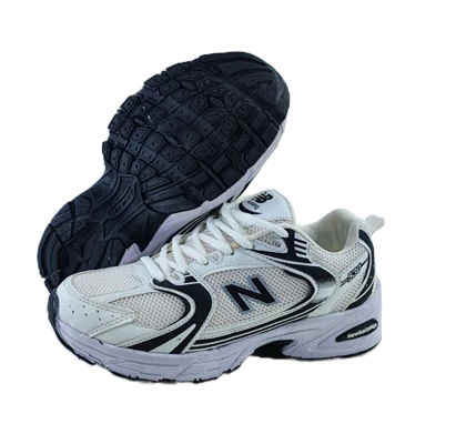 کفش اسپرت زنانه و پسرانه مدل نیوبالانس 530 new balance سفید مشکی کد 614