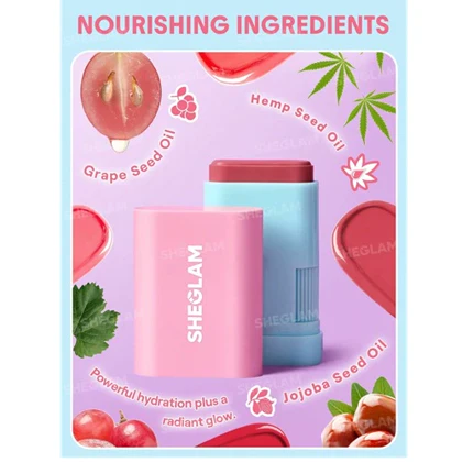 رژگونه استیکی شیگلم مدل Glass Glow رنگ Brisk Babe حجم 15 گرم