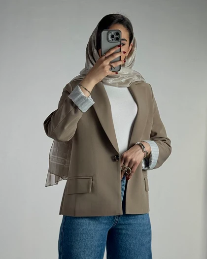 کت جیب پاکتی تک دکمه  کد 100170