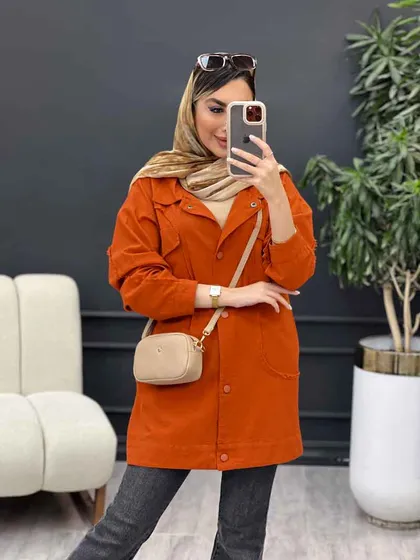 مانتو برش هلالی آستین ریش