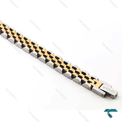 دستبند زنانه رولکس دورنگ طلایی متوسط Rolex-8356-L