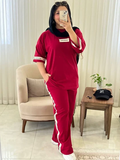 ست اسپرت بیرونی و ورزشی نخ پنبه دخترانه کد 363