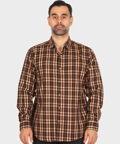 پیراهن مردانه پشمی چهارخانه 0159