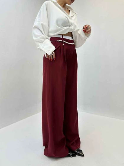 شلوار پارچه ای مرواریدی