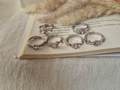 انگشتر جواهری فری سایز کالکشن صورتی