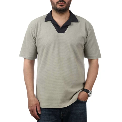 پولوشرت آستین کوتاه یقه شکاری مردانه سیزر مدل 15611244
