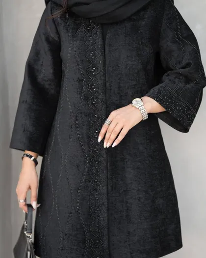 مانتو مدل مهشید کتیبه مخمل کد 2531