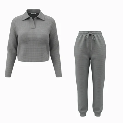 ست بلوز و شلوار زنانه مدل پاچه کشی یقه برگردان A67