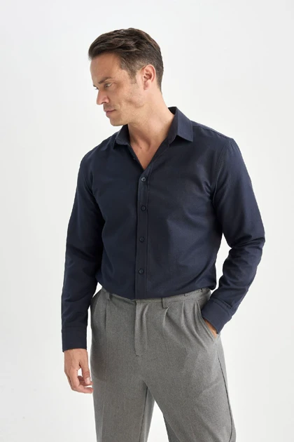 بازگشت به Navy Blue Blue Modern Fit Polo Yaka Texture پیراهن آستین بلند E0475AX24AU E0475AX24AU